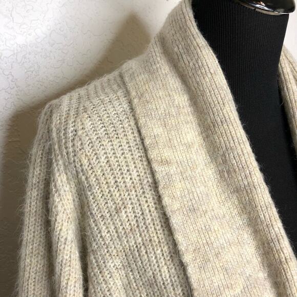 Rachel Parcell cream tan fuzzy soft open front shawl collar cardigan size XXS - Picture 6 of 12